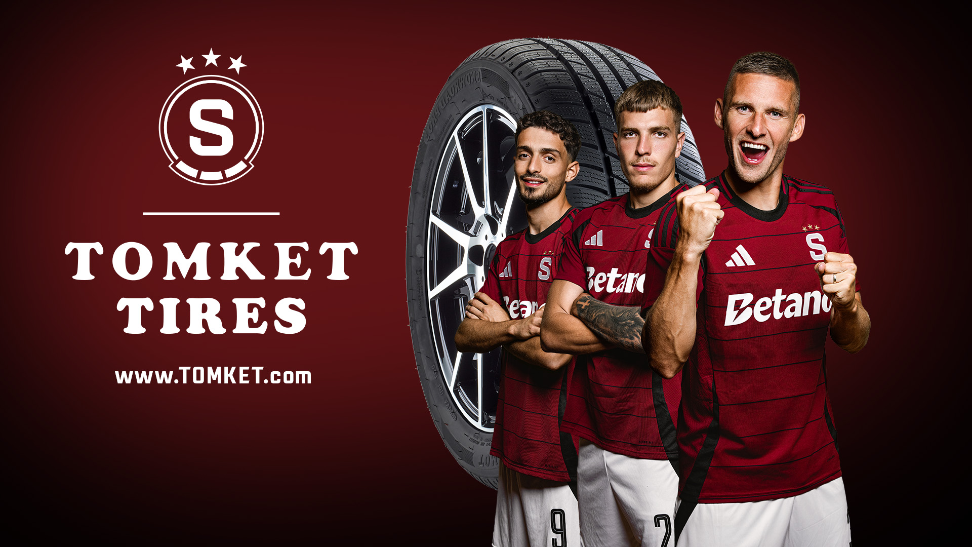 TOMKET Tires banner featuring AC Sparta Praha
