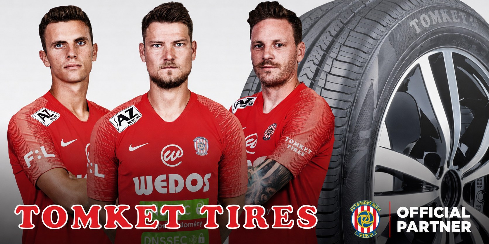 TOMKET partnership banner for FC Zbrojovka Brno