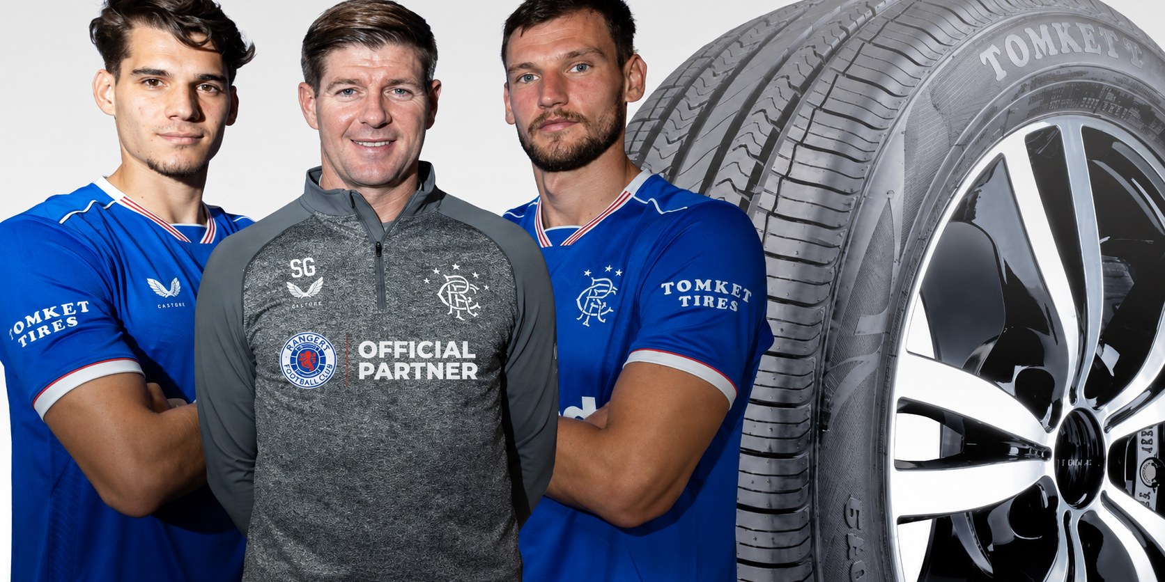 TOMKET partnership banner for Rangers F.C.