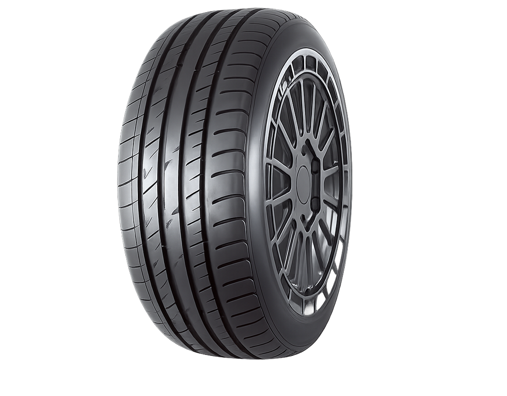Tread pattern of the TOMKET Sport 5, photographed head-on.